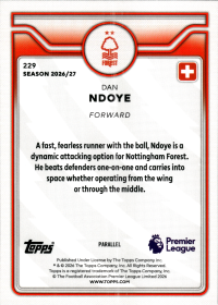 Dan Ndoye - Topps Flagship Premier League Base Set 2026-27, Nr. 229 – Premier League Parallel