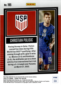 Christian Pulisic - Panini Score FIFA Base Set 2022-23, Nr. 195