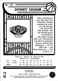 Devonte' Graham - Panini Hoops Base Set 2022-23, Nr. 145