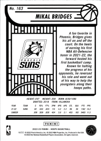 Mikal Bridges - Panini Hoops Base Set 2022-23, Nr. 163
