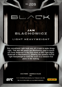 Jan Blachowicz - Panini Chronicles UFC Black 2022, Nr. 209