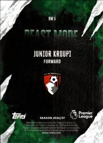 Junior Kroupi - Topps Flagship Premier League Beast Mode 2026-27, Nr. BM 5 – Insert