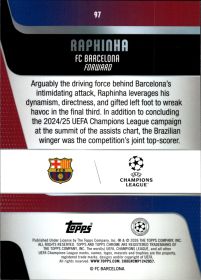 Raphinha - Topps Chrome UEFA Club Competitions Base Set 2025-26, Nr. 97