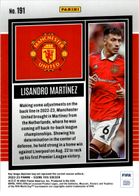 Lisandro Martínez - Panini Score FIFA Base Set 2022-23, Nr. 191