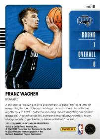 Franz Wagner - Panini Contenders Draft Class 2021-22, Nr. 8