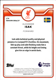 Alexander Isak - Topps Flagship Premier League Base Set 2026-27, Nr. 174
