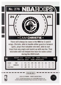 Cam Christie - Panini Hoops Base Set 2024-25, Nr. 276 – Rookie Card