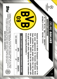 Erling Haaland - Topps UEFA Champions League Base Set 2021-22, Nr. 1