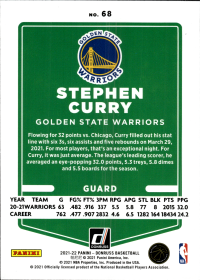 Stephen Curry - Panini Donruss Base Set 2021-22, Nr. 68