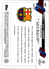 Marc Casadó - Topps Chrome UEFA Club Competitions Base Set 2022-23, Nr. 104 – Rookie Card, Refractor