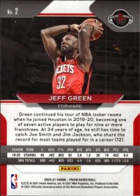 Jeff Green - Panini Prizm Base Set 2020-21, Nr. 2