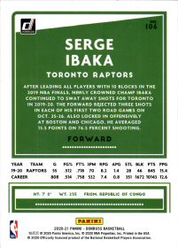 Serge Ibaka - Panini Donruss Base Set 2020-21, Nr. 106