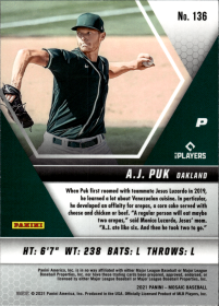 A.J. Puk - Panini Mosaic Base Set 2021, Nr. 136