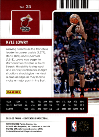 Kyle Lowry - Panini Contenders Season Ticket 2021-22, Nr. 23