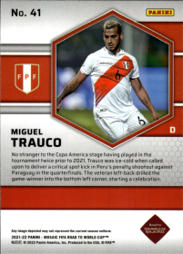 Miguel Trauco - Panini Mosaic FIFA Road to World Cup Base Set 2021-22, Nr. 41 – Rookie Card