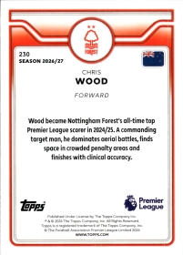 Chris Wood - Topps Flagship Premier League Base Set 2026-27, Nr. 230