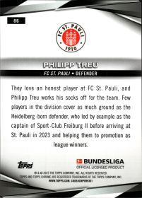 Philipp Treu - Topps Chrome Sapphire Bundesliga Base Set 2024-25, Nr. 86