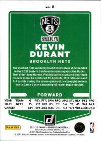 Kevin Durant - Panini Donruss Base Set 2021-22, Nr. 8