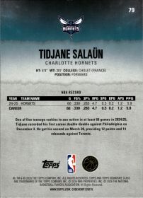 Tidjane Salaün - Topps Signature Class Base Set 2025-26, Nr. 79