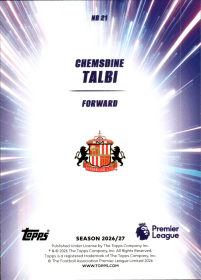 Chemsdine Talbi - Topps Flagship Premier League Nitro Boost 2026-27, Nr. NB 21 – Insert