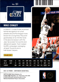 Mike Conley - Panini Contenders Season Ticket 2021-22, Nr. 51