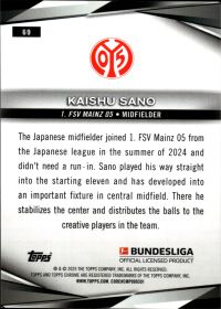 Kaishu Sano - Topps Chrome Sapphire Bundesliga Base Set 2024-25, Nr. 69