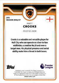 Matt Crooks - Topps Flagship Premier League Base Set 2026-27, Nr. 295