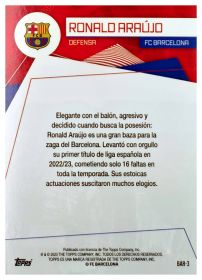 Ronald Araújo - Topps FC Barcelona Fan Set Base Set 2023-24, Nr. BAR-3 – Nummeriert, Orange