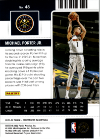 Michael Porter Jr. - Panini Contenders Season Ticket 2021-22, Nr. 48