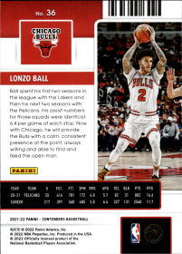 Lonzo Ball - Panini Contenders Season Ticket 2021-22, Nr. 36