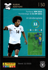 Karim Adeyemi - Panini FIFA World Cup DFB-Sammelkarten 2026, Nr. 50