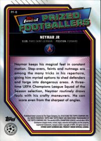 Neymar Jr - Topps Finest UEFA Champions League Prized Footballers 2021-22, Nr. PF-8 – Insert