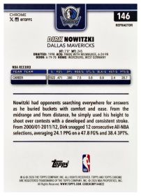 Dirk Nowitzki - Topps Chrome Update Base Set 2025-26, Nr. 146 – Refractor