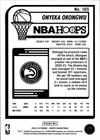 Onyeka Okongwu - Panini Hoops Base Set 2023-24, Nr. 165