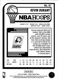 Kevin Durant - Panini Hoops Base Set 2023-24, Nr. 61