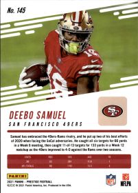 Deebo Samuel - Panini Prestige Base Set 2021, Nr. 145 – Xtra Points Astral