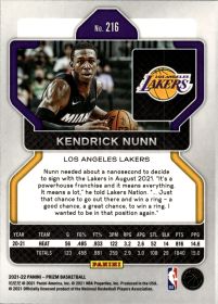 Kendrick Nunn - Panini Prizm Base Set 2021-22, Nr. 216