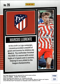 Marcos Llorente - Panini Score FIFA Base Set 2022-23, Nr. 26