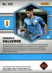 Federico Valverde - Panini Mosaic FIFA Road to World Cup Base Set 2021-22, Nr. 122