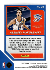 Aleksej Pokusevski - Panini Chronicles Threads 2020-21, Nr. 88
