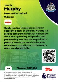 Jacob Murphy - Topps Match Attax Premier League Base Set 2025-26, Nr. 228
