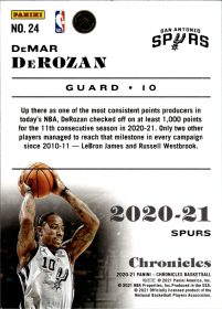 DeMar DeRozan - Panini Chronicles Base Set 2020-21, Nr. 24 – Parallel