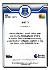 Beto - Topps Flagship Premier League Base Set 2026-27, Nr. 131