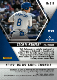 Zach McKinstry - Panini Mosaic Base Set 2021, Nr. 211 – Rookie Card