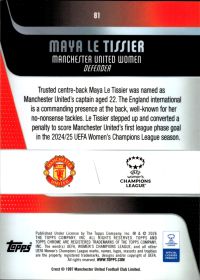 Maya Le Tissier - Topps Chrome UEFA Women's Champions League Base Set 2025-26, Nr. 81 – RayWave Refractor