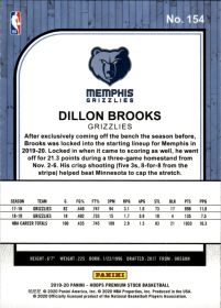 Dillon Brooks - Panini Hoops Premium Stock Base Set 2019-20, Nr. 154