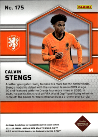 Calvin Stengs - Panini Mosaic FIFA Road to World Cup Base Set 2021-22, Nr. 175 – Rookie Card