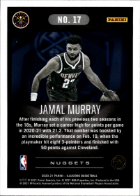 Jamal Murray - Panini Illusions Base Set 2020-21, Nr. 17