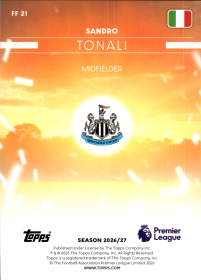 Sandro Tonali - Topps Flagship Premier League Flying the Flag 2026-27, Nr. FF 21 – Insert