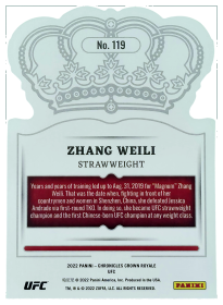 Zhang Weili - Panini Chronicles UFC Crown Royale 2022, Nr. 119